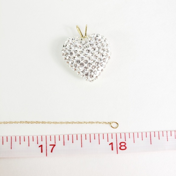 SOLD 10K Gold Necklace with Crystal Heart Resin - Picture 8 of 8